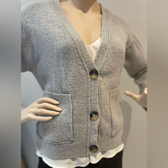 URBAN HERITAGE | Fleece touch Cardigan in gray Size Small - Picture 4 of 12